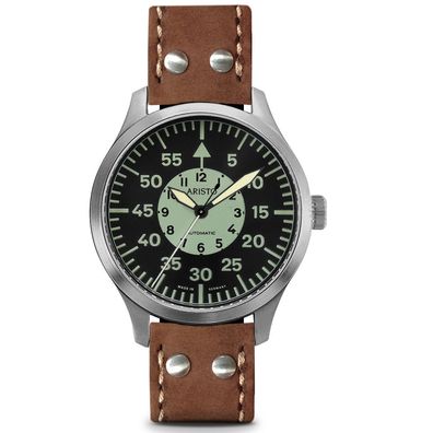 ARISTO 3H269 Automatic Vintage 47mm Pilot Saphirglas Glasboden