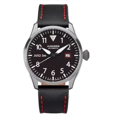 Junkers JU52/3m Automatik Herren Armbanduhr 9.58.90.02 Flieger 42mm Leder, Saphi