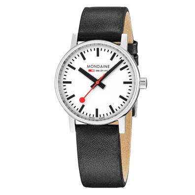 Mondaine Armbanduhr MSE.35110. LBV 35mm Saphirglas veganes Traubenleder