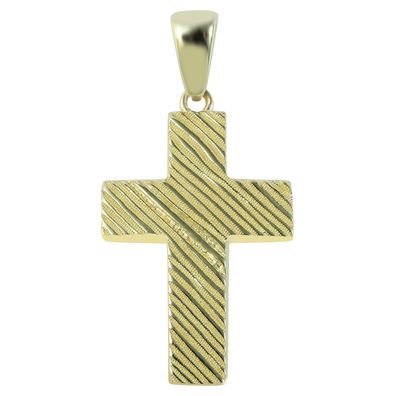 585/14K Gold Anhänger, Kreuz, Gelbgold, 26x13mm, Kettenanhänger