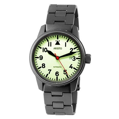 ARISTO Herren Armbanduhr Titan Automatic 5H70TiBi, Leuchtzifferblatt