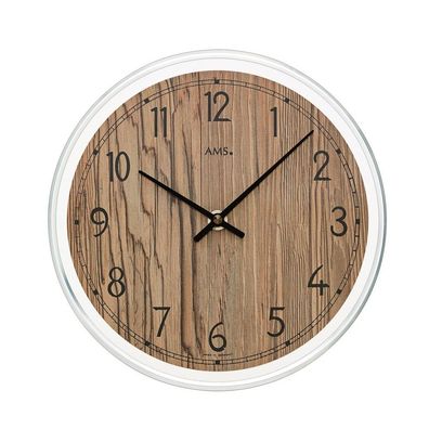 AMS 01-9632 Wanduhr modern Nussbaum, 23cm