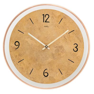AMS 01-9627 Wanduhr modern Goldfarben, 40cm