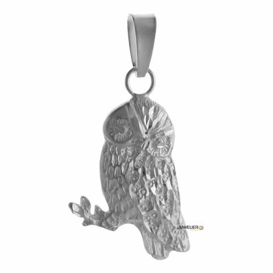 Eule Anhänger 925 Silber Kettenanhänger, 46x21mm