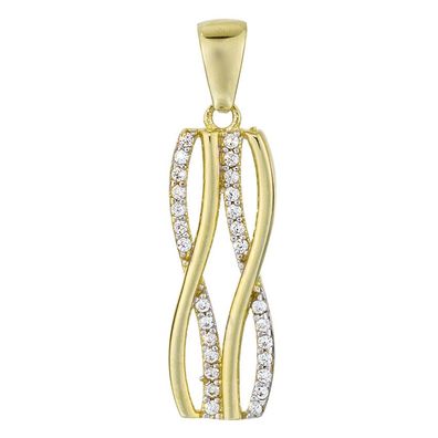 333/8K Gold Anhänger Gelbgold mit 28 Zirkonia Steine
