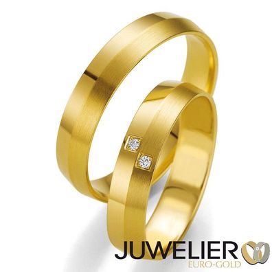1 Paar Eheringe Trauringe in 585 Gelbgold 48 07137