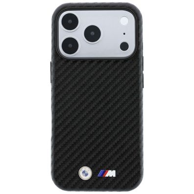 BMW M Carbon kompatibel mit iPhone 18/17 Pro Max Schwarz Hülle Metalllogo