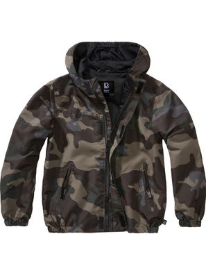 Brandit Kinder Jacke Kids Summerwindbreaker Frontzip Darkcamo