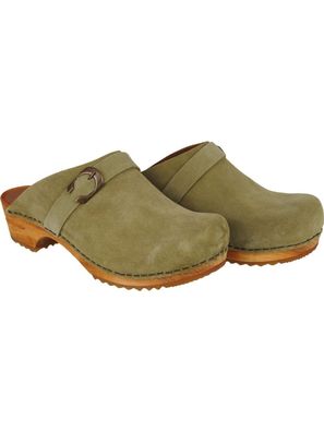 Sanita Clogs Damen Clog offen Wood-Hedi Open Green