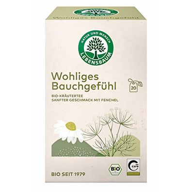 Lebensbaum Wohliges Bauchgefühl, 20 x 1,5g Bio Kräutertee - Goldener Tee - 30.0g
