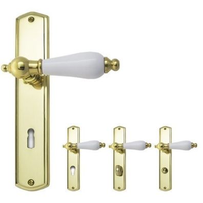 Ghidini R039 Oscar Messing Türdrücker Langschildgarnitur Handhabe weiß