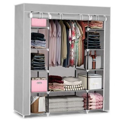 Großer Massido-Kleiderschrank aus Textil - grau