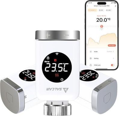 SALCAR 3er Set WiFi Heizkörperthermostat TRV801W, Alexa kompatibel