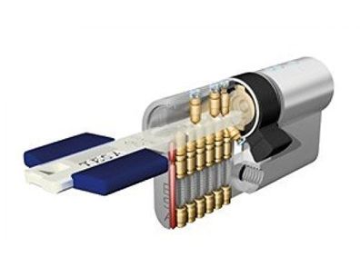 Sicherheitszylinder TESA Assa Abloy TX80 mit Doppel-Kupplung, vernickelt