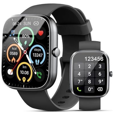 Smartwatch Damen Herren 1,91 Zoll HD Großbildschirm Fitness Tracker, Telefonfunktion