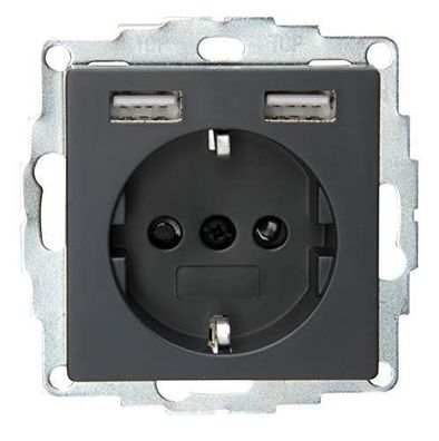 Kopp Athenis 296215182 – Unterputzsteckdose mit 2 USB-Anschlüssen