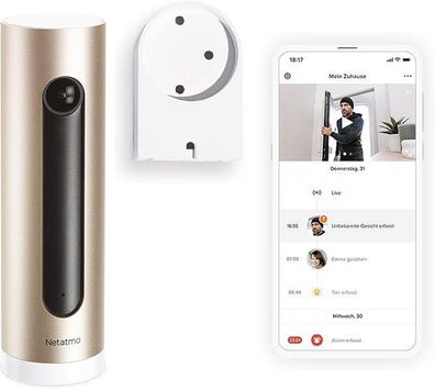 Netatmo Sicherheitskamera für Innenräume mit Wandhalterung