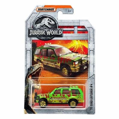 Matchbox Jurassic PARK Jurassic World - 1993 Ford Explorer #4 muddy 1:64