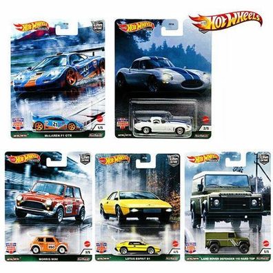 British HORSE POWER Set 5 Modellautos - Hot Wheels Car Culture 1:64