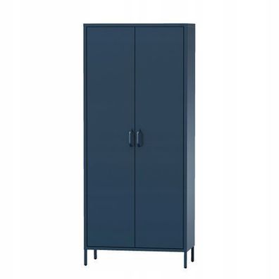 Jan Nowak Garderobenschrank aus Metall Kleiderschrank 80 x 185 x 45 cm, Dunkelblau