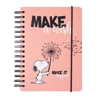 Peanuts Snoopy Premium A5 Notizbuch Make a wish - make it happen