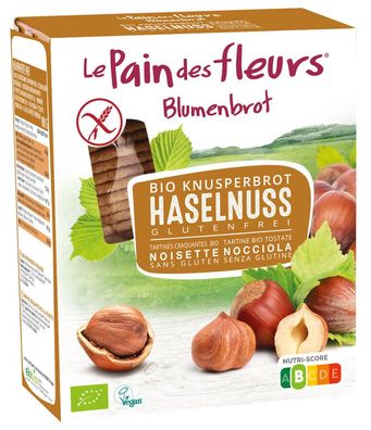 6x Blumenbrot - Le Pain des Fleurs Bio Knusperbrot Haselnuss 150g
