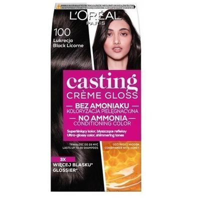 L'Oreal Casting Creme Gloss Haarfarbe 100 Schwarze Lakritze