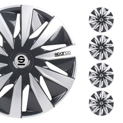 Sparco Radkappen 15 Zoll Lazio Grau Silber 4tlg