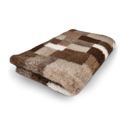 Vet Bed Hundedecke Hundebett Hunde Schlafplatz 75 x 50 cm Patchwork braun beige taupe