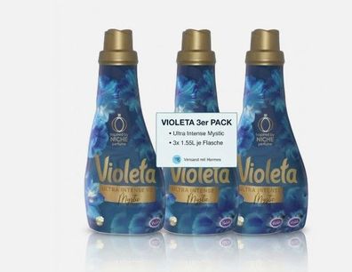 3er Set Violeta Weichspüler Ultra Intense Mystic Duft 3x1,55L