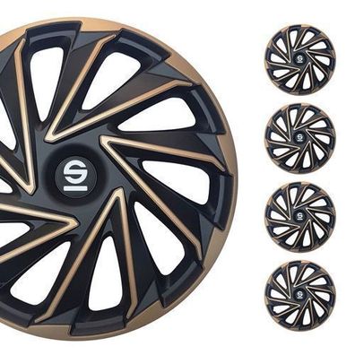 Sparco Radkappen 16 Zoll Varese Gold Schwarz 4tlg