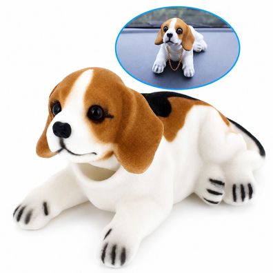 A50D KFZ Auto Dekoration Bobbing Leiter Hund Beagle wackeldackel Halskette