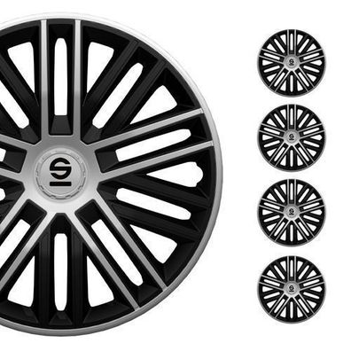 Sparco Radkappen 15 Zoll Bergamo Schwarz Silber 4tlg