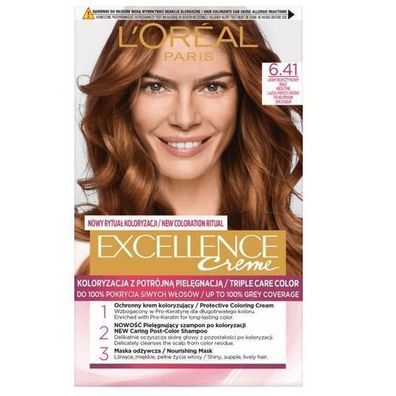 L'Oreal Paris Excellence Creme Haarfarbe 6.41 Helles Bernsteinbraun