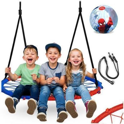 SWINGO Krähennestschaukel 95 cm blau und rot + Spiderman-Ball