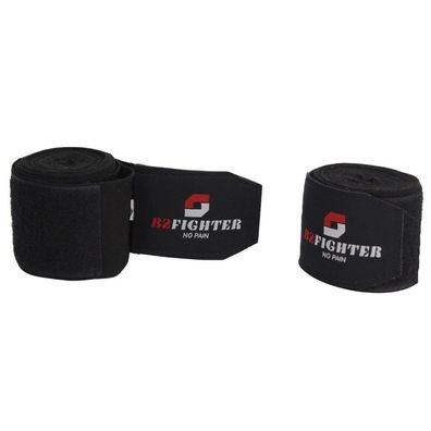 B2FIGHTER Boxbandagen Energy Boxen Muay Thai Sparring Schwarz