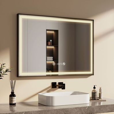 EMKE Badspiegel Mit Beleuchtung Ventur Rechteckig 100x70cm