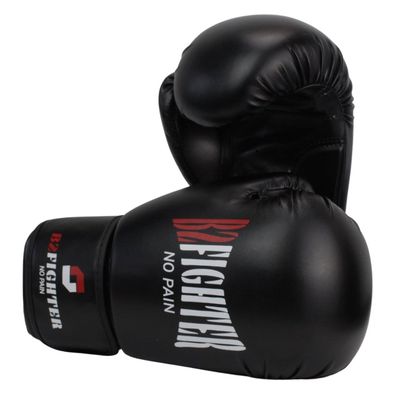 B2FIGHTER Boxhandschuhe Energy Boxen Muay Thai Sparring Schwarz