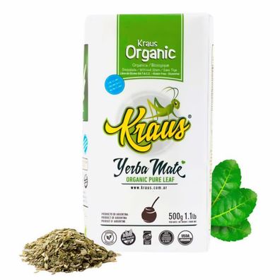 Bio Mate Tee Kraus Pure Leaf Organic - pura hoja/ohne Stängel und Pulver - 500g