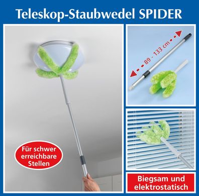Teleskop Staubwedel SPIDER &Oslash; 6 cm x H: 89-133 cm