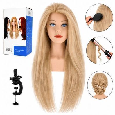 Friseur-Trainingskopf mit Büste Paula 80% Echthaar 80 cm für Styling