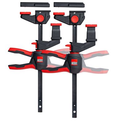 BESSEY 2 x Einhand-Tischzwinge mit drehbarem Griff für Führungsschienen EZR360-15S