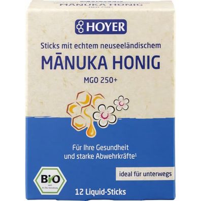 HOYER Manuka Honig Liquid-Sticks MGO 250 + ,(12 Sicks) 96g - 96.0g