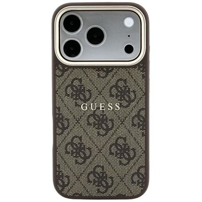 Guess Embossed 4G kompatibel mit iPhone 18 Pro Max und 17 Pro Max Braun Hülle