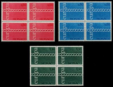 MONACO 1971 Nr 1014-1016 postfrisch Viererblock S00362E