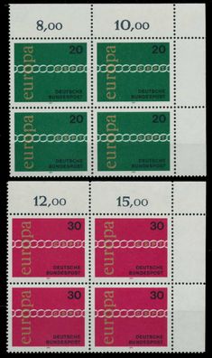 BRD BUND 1971 Nr 675-676 postfrisch Viererblock ECKE-OR X7F99B2