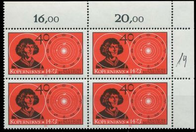 BRD 1973 Nr 758 postfrisch Viererblock ECKE-ORE X7FD6D2