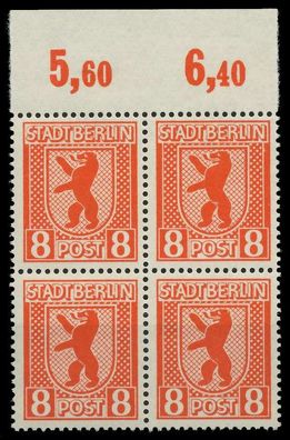 SBZ BERL. Brandenb. Nr 3Avx postfrisch Viererblock ORA X81023A