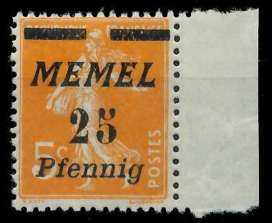 MEMEL 1922 Nr 58 postfrisch SRA X88796A