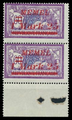 MEMEL 1922 Nr 65 postfrisch SENKR PAAR X887C22